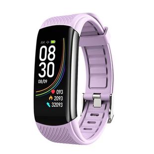 C6T 0.96inch Color Screen Smart Watch IP67 Waterproof,Support Temperature Monitoring/Heart Rate Monitoring/Blood Pressure Monitoring/Sleep Monitoring(Purple)