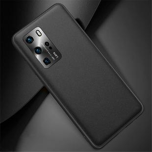 For Huawei P40 Pro Shockproof TPU Soft Edge Skinned Plastic Case(Black)