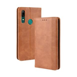 Magnetic Buckle Retro Crazy Horse Texture Horizontal Flip Leather Case for Huawei P Smart Z , with Holder & Card Slots & Photo Frame(Brown)