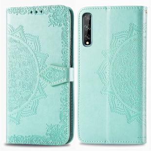 For Huawei Y8P / Enjoy 10S Halfway Mandala Embossing Pattern Horizontal Flip Leather Case with Holder & Card Slots & Wallet & Photo Frame & Lanyard(Green)