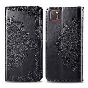 For Huawei Y5P 2020 /  Honor 9S Halfway Mandala Embossing Pattern Horizontal Flip Leather Case with Holder & Card Slots & Wallet & Photo Frame & Lanyard(Black)