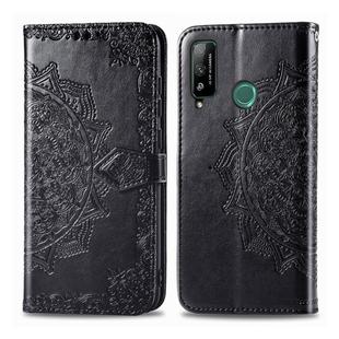 For Huawei Honor Play 4T Halfway Mandala Embossing Pattern Horizontal Flip Leather Case with Holder & Card Slots & Wallet & Photo Frame & Lanyard(Black)