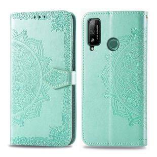 For Huawei Honor Play 4T Halfway Mandala Embossing Pattern Horizontal Flip Leather Case with Holder & Card Slots & Wallet & Photo Frame & Lanyard(Green)