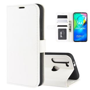 For Motorola Moto G8 Power R64 Texture Single Horizontal Flip Protective Case with Holder & Card Slots & Wallet& Photo Frame(White)