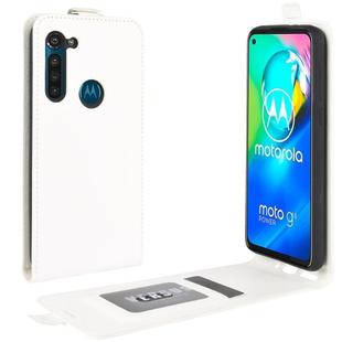 For Motorola Moto G8 Power R64 Texture Single Vertical Flip Leather Protective Case with Card Slots & Photo Frame(White)