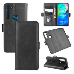 For Motorola Moto G8 Power Dual-side Magnetic Buckle Horizontal Flip Leather Case with Holder & Card Slots & Wallet(Black)