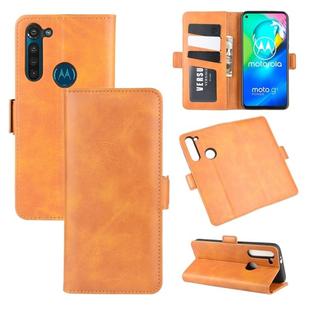 For Motorola Moto G8 Power Dual-side Magnetic Buckle Horizontal Flip Leather Case with Holder & Card Slots & Wallet(Yellow)