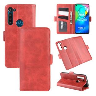 For Motorola Moto G8 Power Dual-side Magnetic Buckle Horizontal Flip Leather Case with Holder & Card Slots & Wallet(Red)