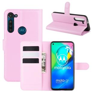 For Motorola Moto G8 Power Litchi Texture Horizontal Flip Protective Case with Holder & Card Slots & Wallet(Pink)