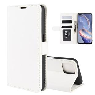 For Oppo A92s R64 Texture Single Horizontal Flip Protective Case with Holder & Card Slots & Wallet& Photo Frame(White)