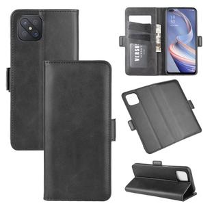 For Oppo A92s Dual-side Magnetic Buckle Horizontal Flip Leather Case with Holder & Card Slots & Wallet(Black)