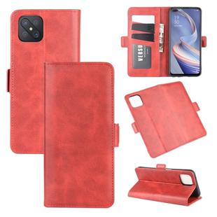 For Oppo A92s Dual-side Magnetic Buckle Horizontal Flip Leather Case with Holder & Card Slots & Wallet(Red)