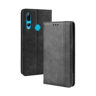 For Huawei Y9 Prime 2019 Magnetic Buckle Retro Crazy Horse Texture Horizontal Flip Leather Case with Holder & Card Slots & Photo Frame(Black)