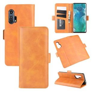 For Motorola Edge+  Dual-side Magnetic Buckle Horizontal Flip Leather Case with Holder & Card Slots & Wallet(Yellow)