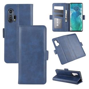 For Motorola Edge+  Dual-side Magnetic Buckle Horizontal Flip Leather Case with Holder & Card Slots & Wallet(Dark Blue)