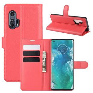 For Motorola Edge+ Litchi Texture Horizontal Flip Protective Case with Holder & Card Slots & Wallet(Red)