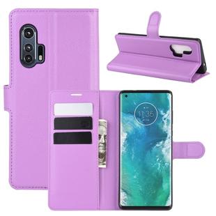 For Motorola Edge+ Litchi Texture Horizontal Flip Protective Case with Holder & Card Slots & Wallet(Purple)