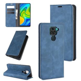 For Xiaomi Redmi Note 9/10X 4G Retro-skin Business Magnetic Suction Leather Case with Holder & Card Slots & Wallet(Dark Blue)
