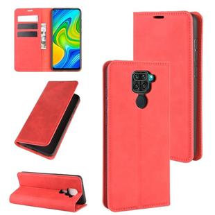For Xiaomi Redmi Note 9/10X 4G Retro-skin Business Magnetic Suction Leather Case with Holder & Card Slots & Wallet(Red)