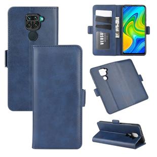 For Xiaomi Redmi Note 9/10X 4G Dual-side Magnetic Buckle Horizontal Flip Leather Case with Holder & Card Slots & Wallet(Dark Blue)