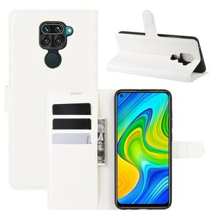 For Xiaomi Redmi Note 9/10X 4G Litchi Texture Horizontal Flip Protective Case with Holder & Card Slots & Wallet(White)