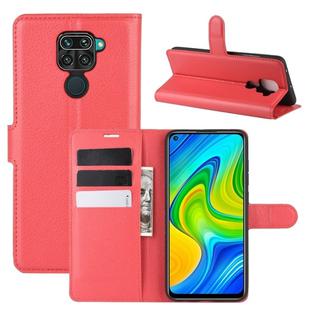 For Xiaomi Redmi Note 9/10X 4G Litchi Texture Horizontal Flip Protective Case with Holder & Card Slots & Wallet(Red)