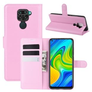 For Xiaomi Redmi Note 9/10X 4G Litchi Texture Horizontal Flip Protective Case with Holder & Card Slots & Wallet(Pink)