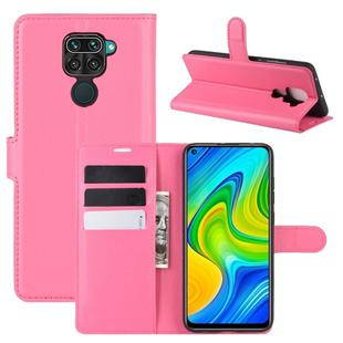 For Xiaomi Redmi Note 9/10X 4G Litchi Texture Horizontal Flip Protective Case with Holder & Card Slots & Wallet(Rose red)