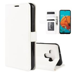 For LG K51 R64 Texture Single Horizontal Flip Protective Case with Holder & Card Slots & Wallet& Photo Frame(White)