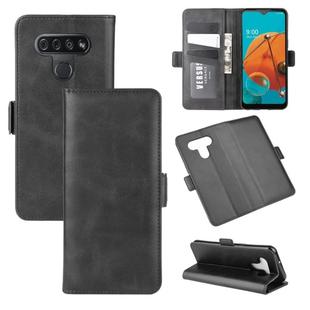 For LG K51 Dual-side Magnetic Buckle Horizontal Flip Leather Case with Holder & Card Slots & Wallet(Black)