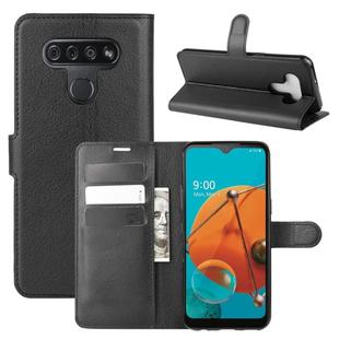 For LG K51 Litchi Texture Horizontal Flip Protective Case with Holder & Card Slots & Wallet(Black)