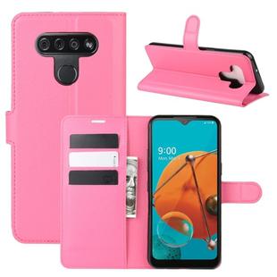 For LG K51 Litchi Texture Horizontal Flip Protective Case with Holder & Card Slots & Wallet(Rose red)