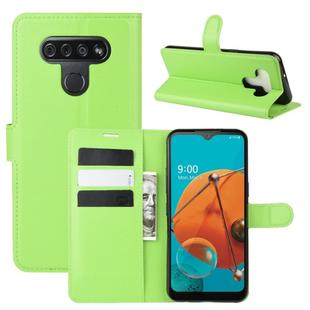 For LG K51 Litchi Texture Horizontal Flip Protective Case with Holder & Card Slots & Wallet(Green)