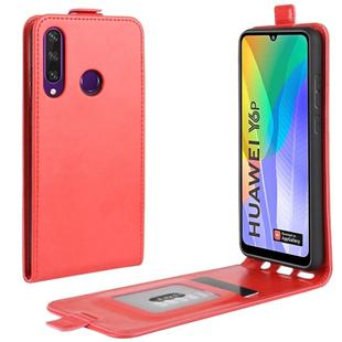 For Huawei Y6p  R64 Texture Single Vertical Flip Leather Protective Case with Card Slots & Photo Frame(Red)