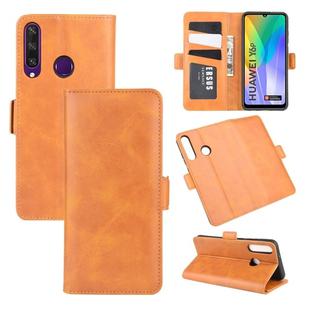 For Huawei Y6p Dual-side Magnetic Buckle Horizontal Flip Leather Case with Holder & Card Slots & Wallet(Yellow)