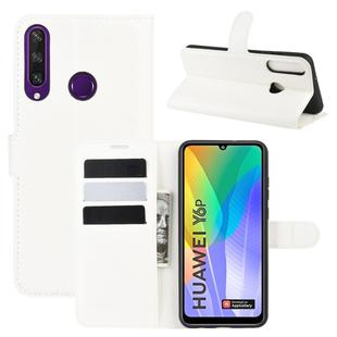 For Huawei Y6p Litchi Texture Horizontal Flip Protective Case with Holder & Card Slots & Wallet(White)