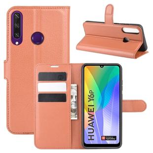 For Huawei Y6p Litchi Texture Horizontal Flip Protective Case with Holder & Card Slots & Wallet(Brown)