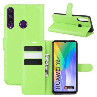 For Huawei Y6p Litchi Texture Horizontal Flip Protective Case with Holder & Card Slots & Wallet(Green)