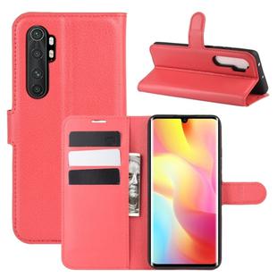 For Xiaomi Mi Note 10 Lite Litchi Texture Horizontal Flip Protective Case with Holder & Card Slots & Wallet(Red)