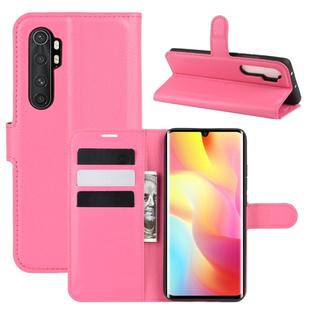For Xiaomi Mi Note 10 Lite Litchi Texture Horizontal Flip Protective Case with Holder & Card Slots & Wallet(Rose red)