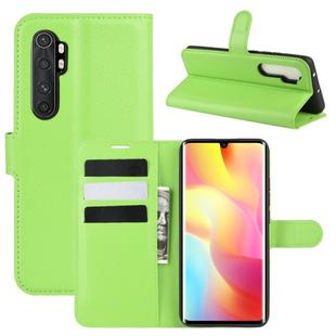 For Xiaomi Mi Note 10 Lite Litchi Texture Horizontal Flip Protective Case with Holder & Card Slots & Wallet(Green)