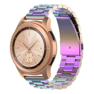 For Huawei GT2/GT/Samsung Galaxy Watch 46mm R800/Samsung Gear S3 22mm 3-Beads Stainless Steel Watch Band(Colourful)