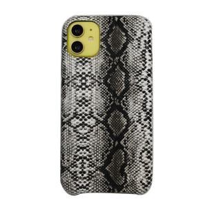 For iPhone 11 Snake Skin Pattern PU+PVC Material Shockproof Mobile Protective Case(Light Grey)