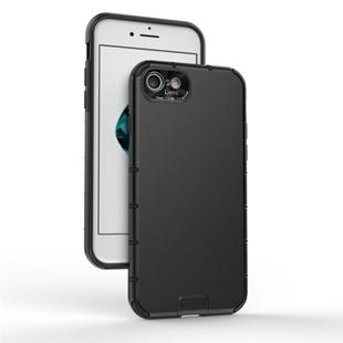 For iPhone 8 / 7 Shockproof Grain PC + TPU Case(Black)