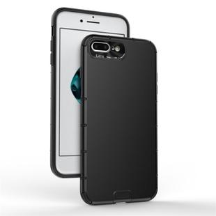 For iPhone 8 Plus / 7 Plus  Shockproof Grain PC + TPU Case(Black)