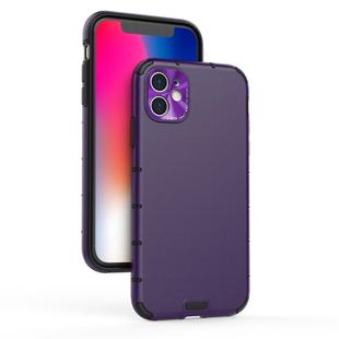 For iPhone 11 Pro Max Shockproof Grain PC + TPU Case(Purple)