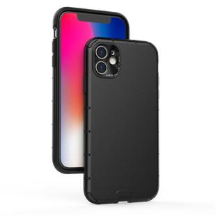 For iPhone 11 Pro Max Shockproof Grain PC + TPU Case(Black)