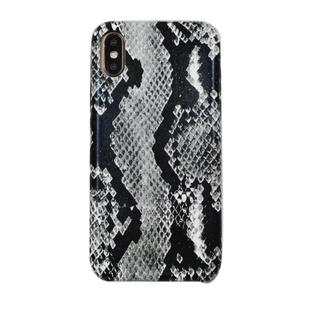 For iPhone X/XS Snake Skin Pattern PU+PVC Material Shockproof Mobile Protective Case(Grey)