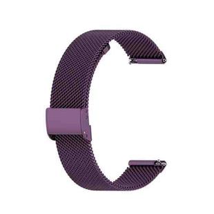 For Huawei GT/GT2 46mm/ Galaxy Watch 46mm/ Fossil Fossil Gen 5 Carlyle 46mm 22mm Stainless Steel Mesh Watch Band(Purple)