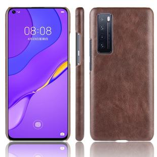 For Huawei Nova 7 Shockproof Litchi Texture PC + PU Case(Brown)